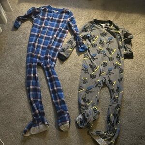 Carter's Blue Plaid and Gray  Footies